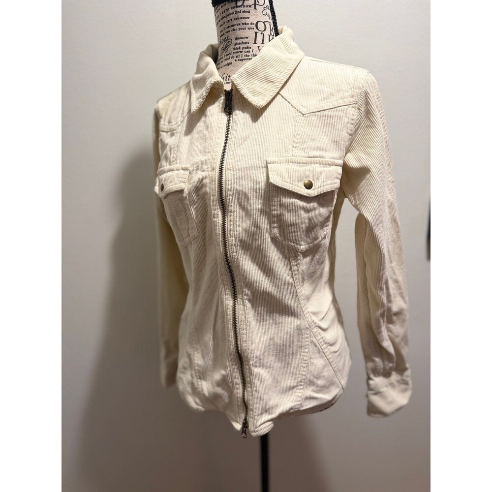 Vintage Y2K Women’s Arizona Jean Co. Corduroy Full Zip Shirt Jacket Ecru Medium